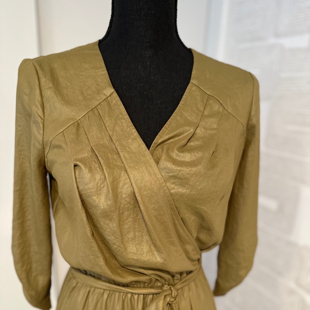 BCBGMaxAzria DARK CHARTREUSE "TABEA" COCKTAIL DRESS - Picture 4 of 7